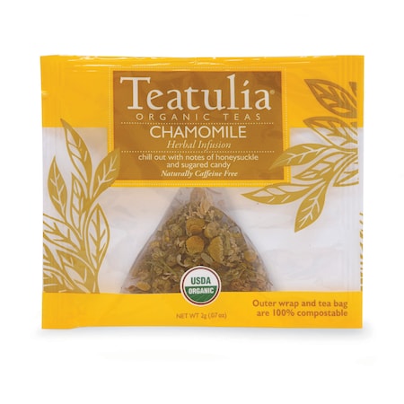 TEATULIA ORGANIC TEAS Chamomile Wrapped Premium Tea, PK50 WPP-CHAM-50